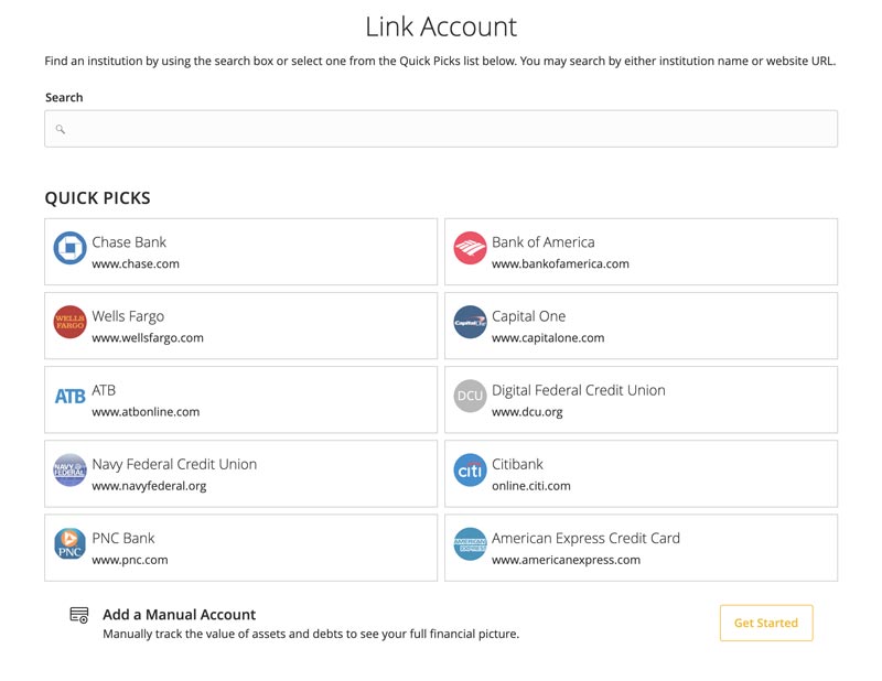link account landing page preview